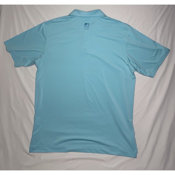 FootJoy Pique Solid Gingham Trim Golf Shirt Sky Blue Men's Size Large - Picture 4 of 7